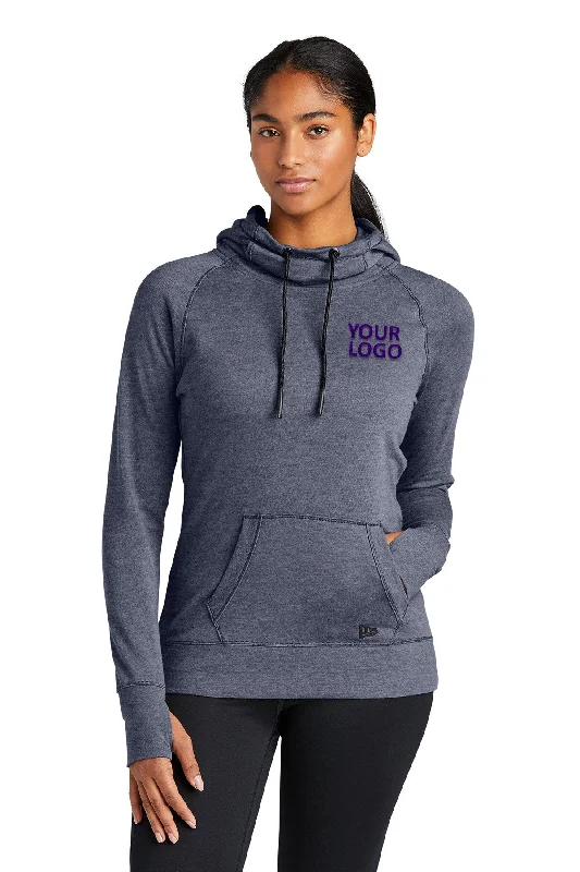 New Era Ladies Tri Blend Fleece Custom Hoodies, True Navy Heather