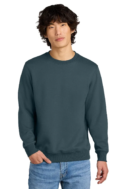 District Mens Perfect Weight Fleece Crewneck Sweatshirt - Deep Steel Blue - New