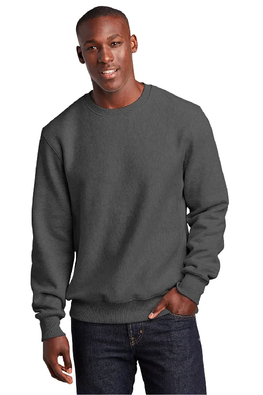 Sport-Tek Mens Fleece Crewneck Sweatshirt - Heather Graphite Grey