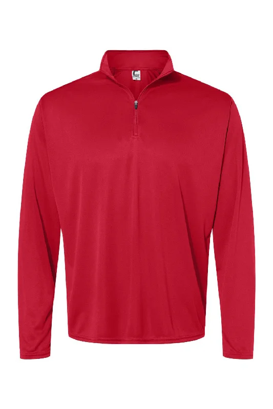 C2 Sport Mens Moisture Wicking 1/4 Zip Sweatshirt - Red - Closeout