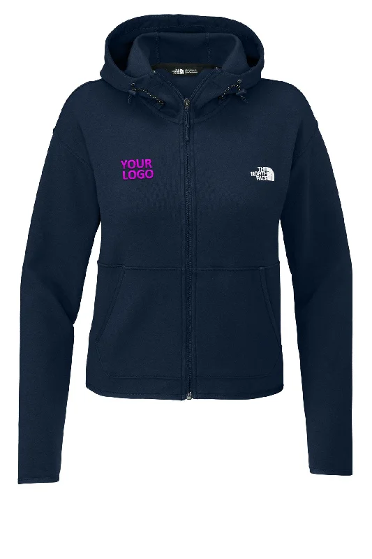 North Face Ladies Double-Knit Zip Custom Hoodies, Summit Navy