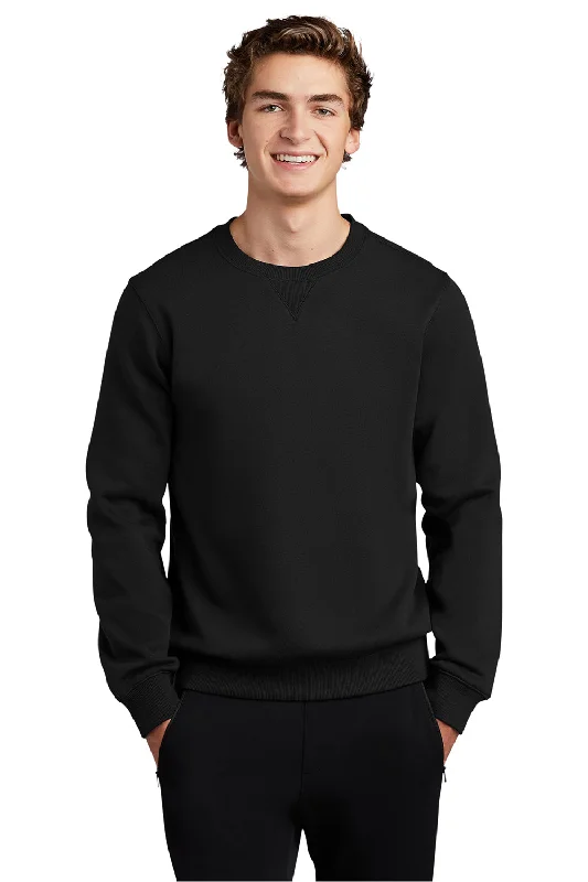 Sport-Tek Mens Shrink Resistant Fleece Crewneck Sweatshirt - Black