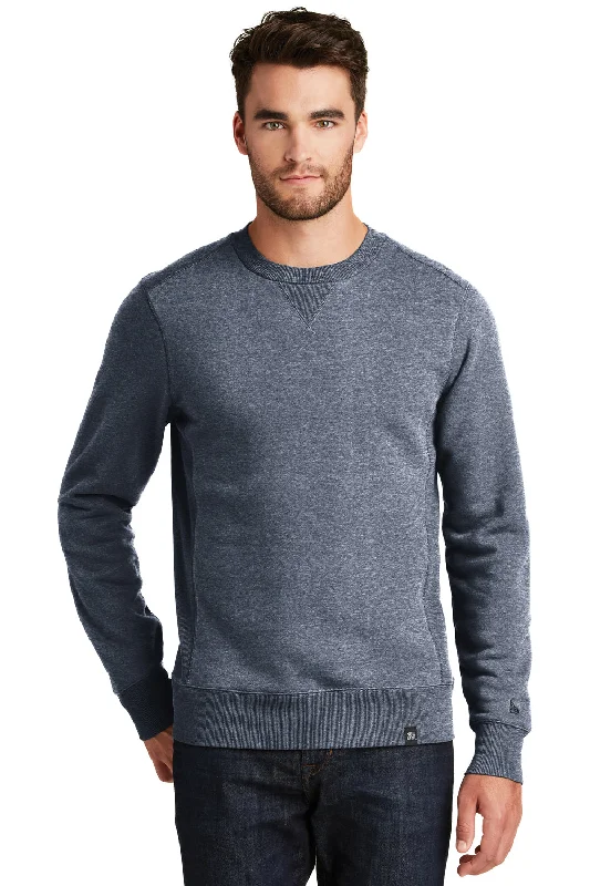 New Era Mens Sueded French Terry Crewneck Sweatshirt - Navy Blue Twist