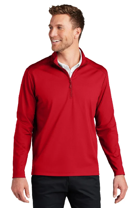 Port Authority Mens C-FREE Double Knit Moisture Wicking 1/4 Zip Sweatshirt - Rich Red - New