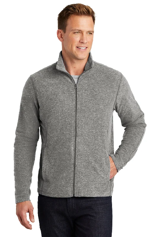 Port Authority Mens Heather Pill Resistant Microfleece Full Zip Sweatshirt - Heather Pearl Grey