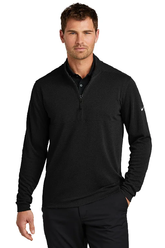 Nike Mens Textured 1/4 Zip Sweatshirt - Black - New