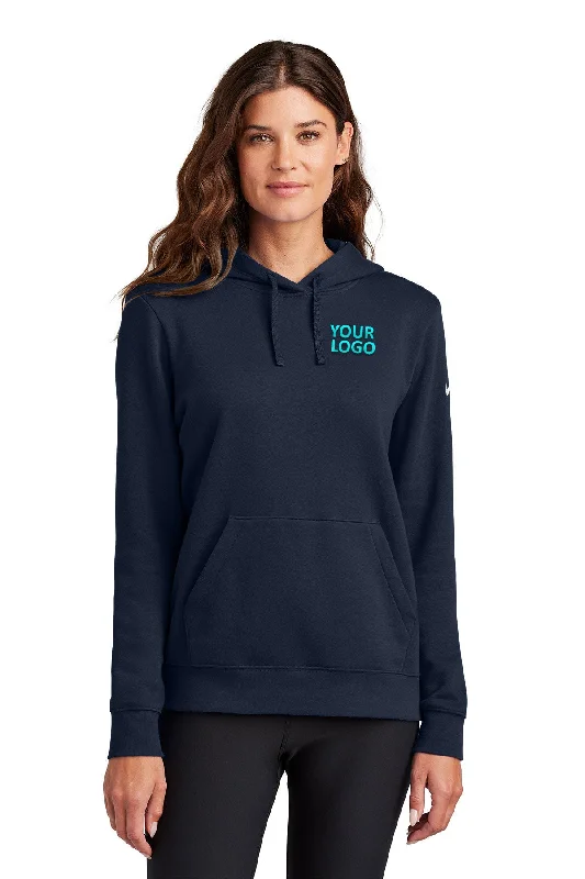 Nike Ladies Club Fleece Pullover Custom Hoodies, Midnight Navy