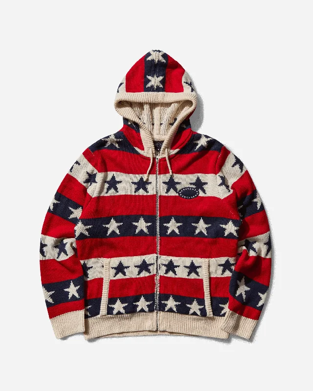 Men's Star Knit Hoodie Red