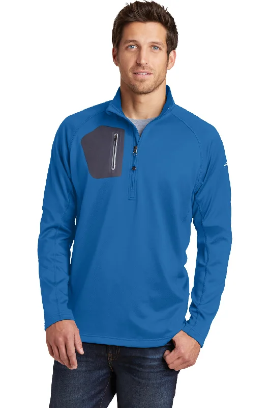 Eddie Bauer Mens Performance Fleece 1/4 Zip Sweatshirt w/ Pocket - Ascent Blue