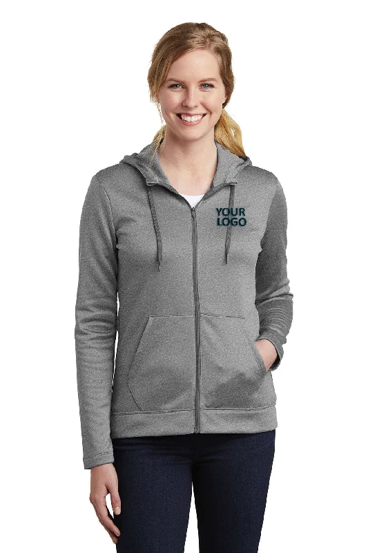 Nike Ladies ThermaFIT Customized Zip Hoodies, Dark Grey Heather