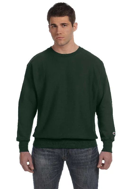 Champion Mens Shrink Resistant Crewneck Sweatshirt - Dark Green