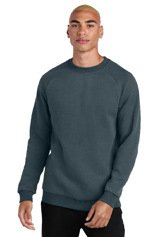 District Mens Cloud Fleece Crewneck Sweatshirt - Deep Steel Blue - New