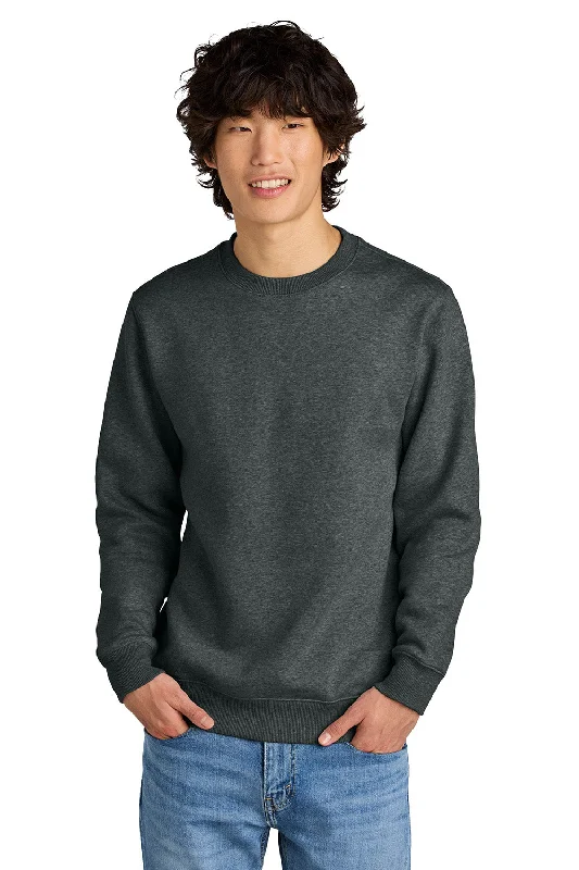 District Mens Perfect Weight Fleece Crewneck Sweatshirt - Heather Charcoal Grey - New