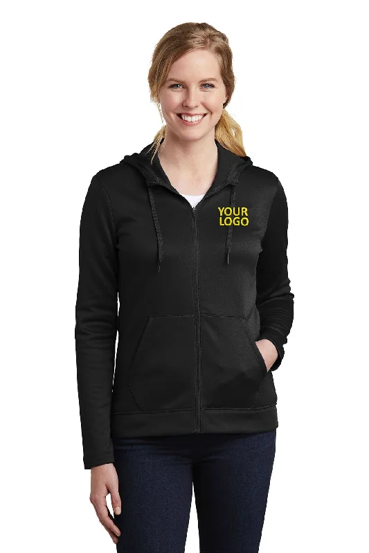 Nike Ladies ThermaFIT Customized Zip Hoodies, Black