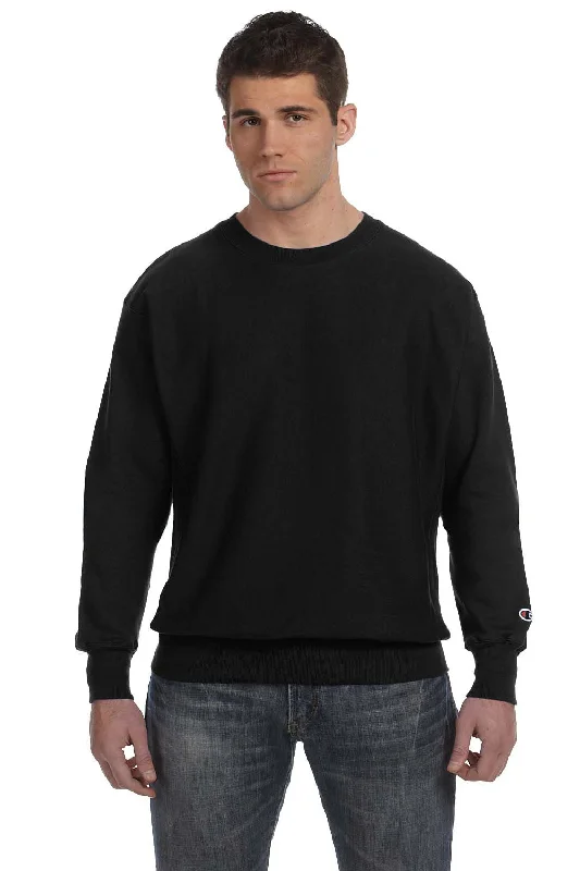 Champion Mens Shrink Resistant Crewneck Sweatshirt - Black