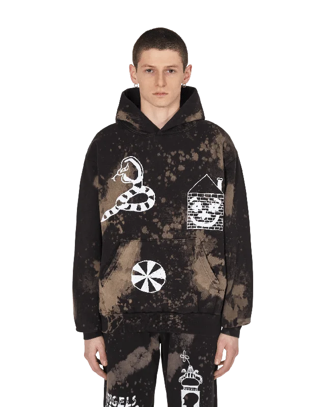 Slam Jam Acid Splatter Hooded Sweatshirt Black