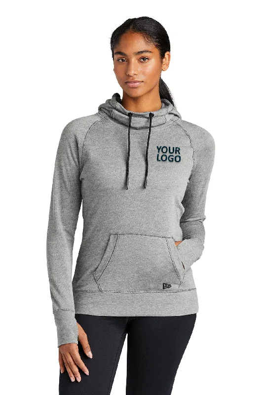 New Era Ladies Tri Blend Fleece Custom Hoodies, Shadow Grey Heather