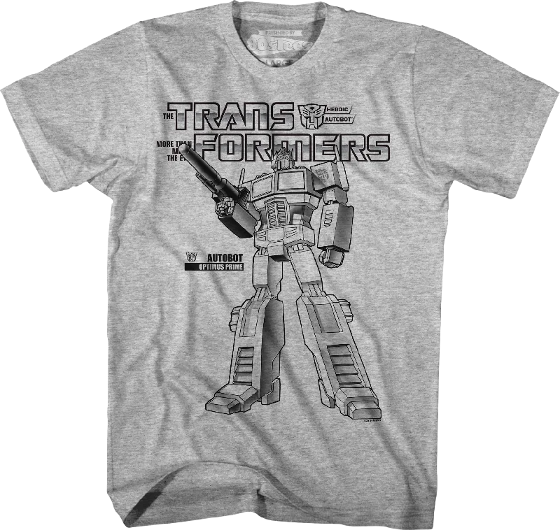 Black and White Optimus Prime Transformers T-Shirt