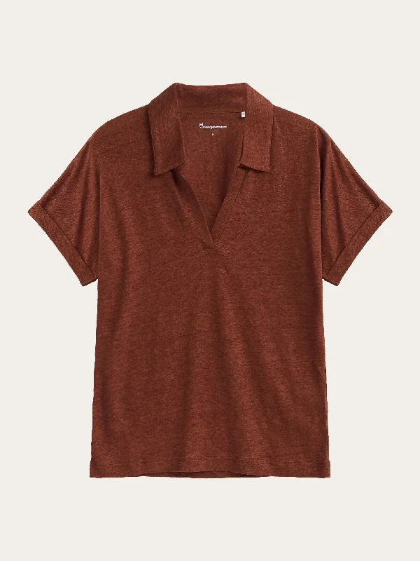 Organic Linen Polo GOTS/Vegan - Tiramisu