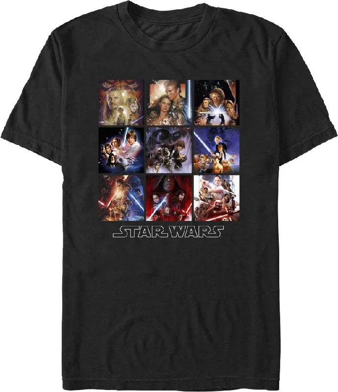 Skywalker Saga Movie Posters Star Wars T-Shirt