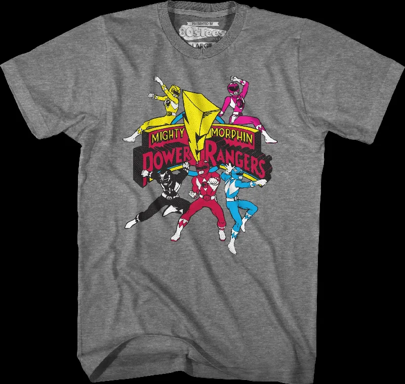 Action Poses Mighty Morphin Power Rangers T-Shirt