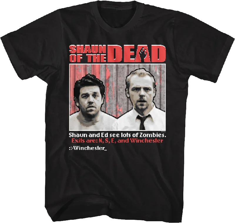 Shaun and Ed Game Faces Shaun of the Dead T-Shirt