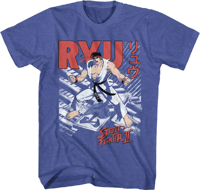 Ryu Japanese Text Street Fighter II T-Shirt