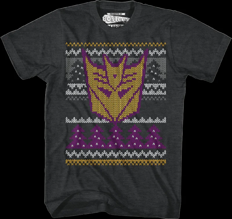 Decepticons Faux Ugly Christmas Sweater Transformers T-Shirt