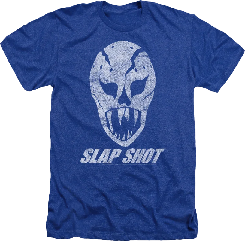 Royal Heather Goalie Mask Slap Shot T-Shirt