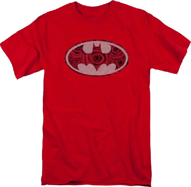 Batman Red Rose Logo DC Comics T-Shirt