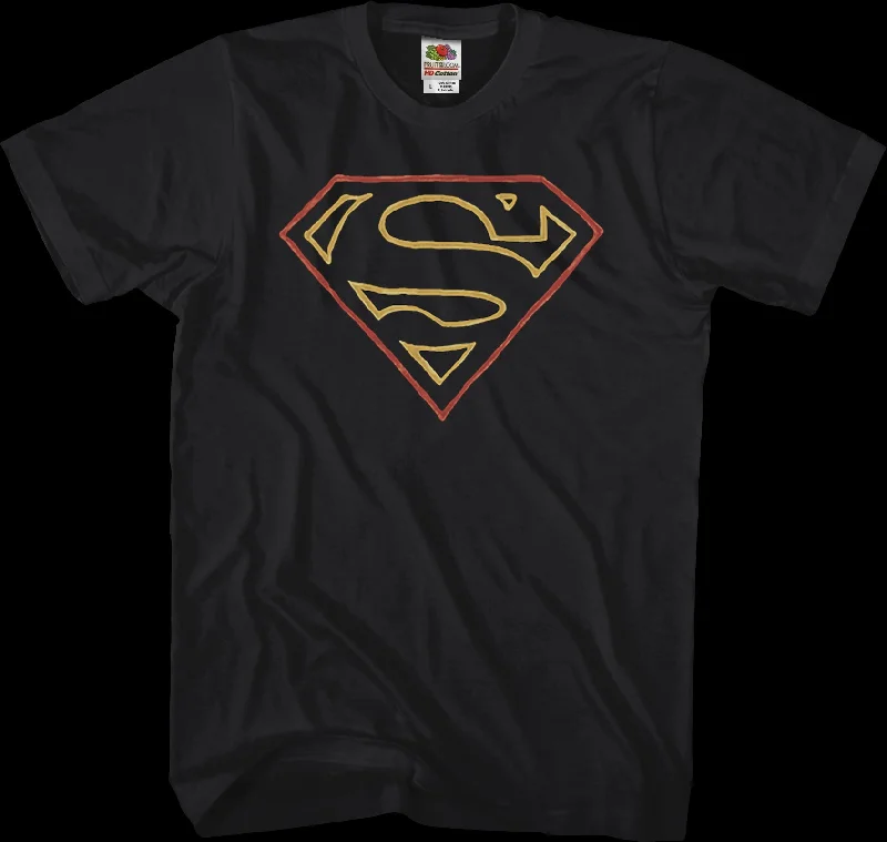 Outlined Superman Logo T-Shirt