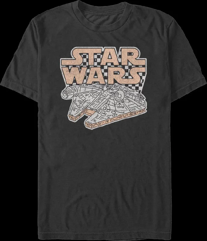 Checkerboard Millennium Falcon Star Wars T-Shirt