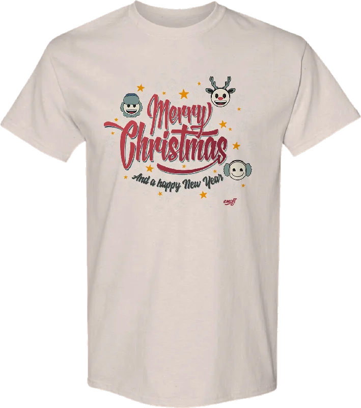 Merry Christmas And A Happy New Year Emoji T-Shirt