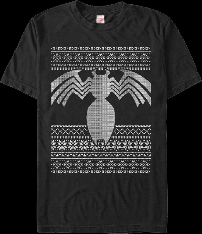 Venom Faux Ugly Christmas Sweater Marvel Comics T-Shirt