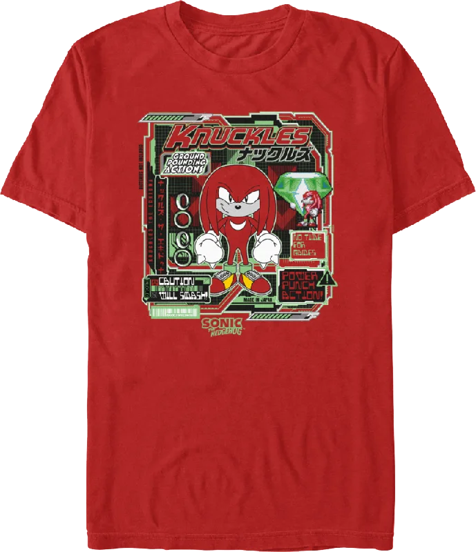 Knuckles Ground Pounding Actions Sonic The Hedgehog T-Shirt