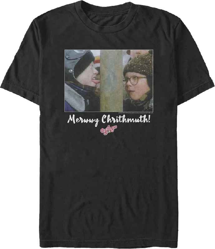 Triple Dog Dare Merwwy Chrithmuth Christmas Story T-Shirt