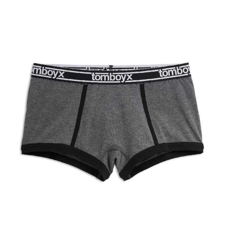 Boy Shorts - Charcoal Logo