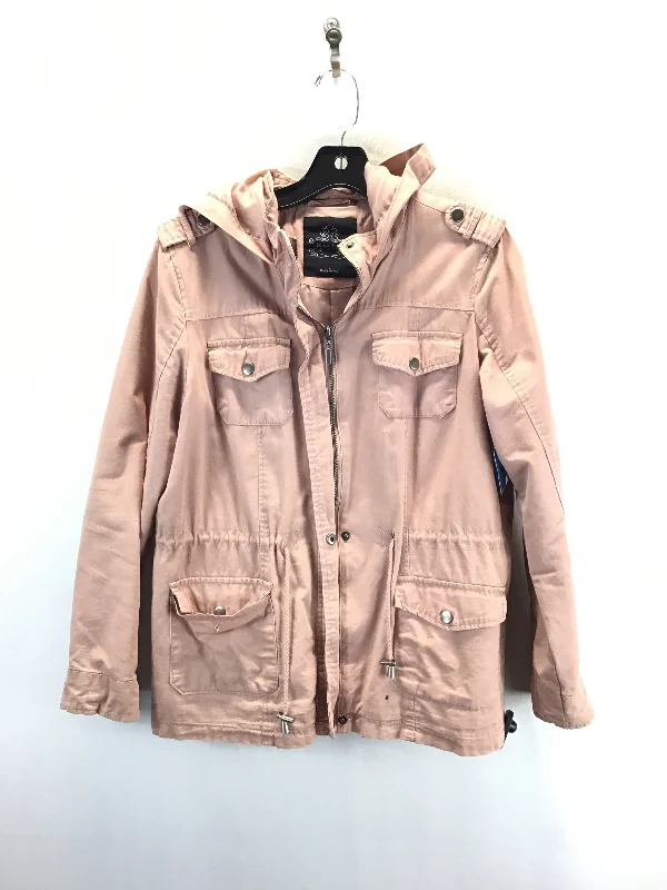 Jacket Utility By Clothes Mentor In Pink, Size: L