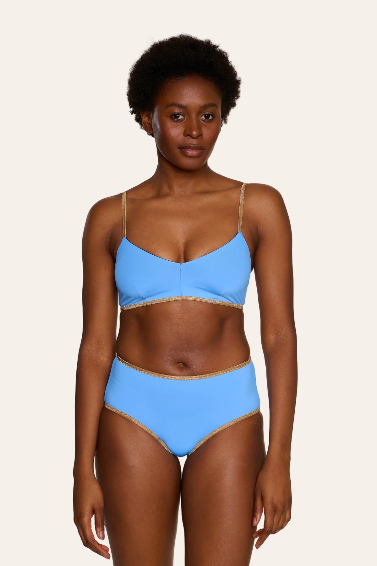 MyMarini | Bikini Slip, Shorts Shine (Azure-Blackberry)