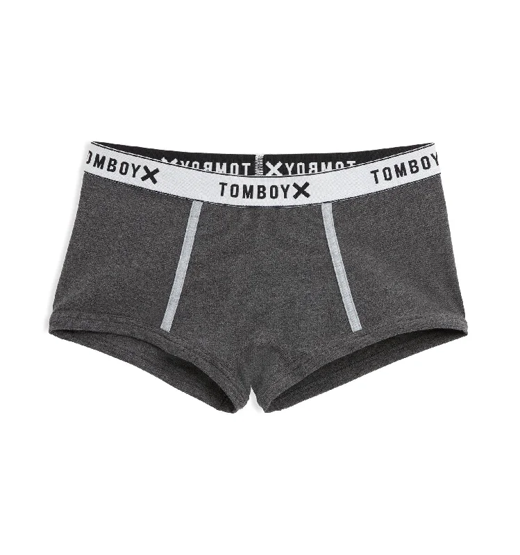 Boy Shorts - Charcoal White Band