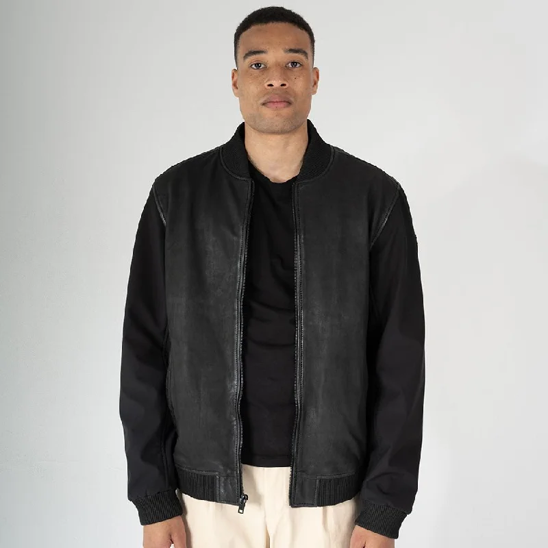 HORIZON CF TECH SLEEVE LEATHER BOMBER JACKET