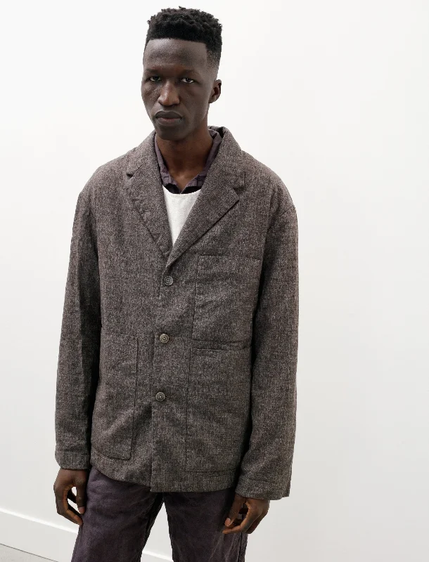 Long Jacket Wool Linen