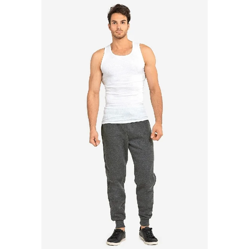 ET TU Men's Jogger Fleece Sweat Pants - Charcoal Grey