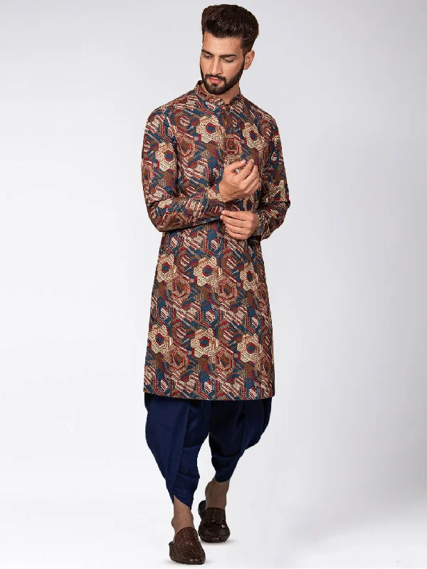 Men's Multi Kurta Dhoti Pants Set