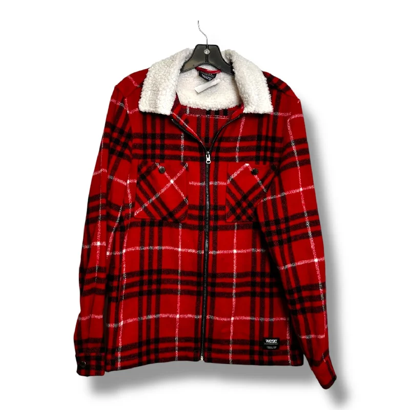 Jacket Shirt By Clothes Mentor In Plaid Pattern, Size: L