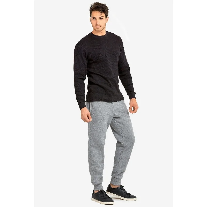 ET TU Men's Jogger Fleece Sweat Pants - Heather Grey