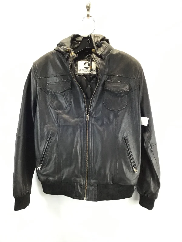 Jacket Leather By Clothes Mentor In Black, Size: Xl