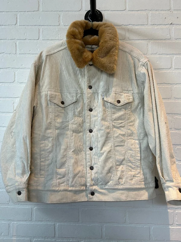 Jacket Denim By Levis In Cream, Size: S