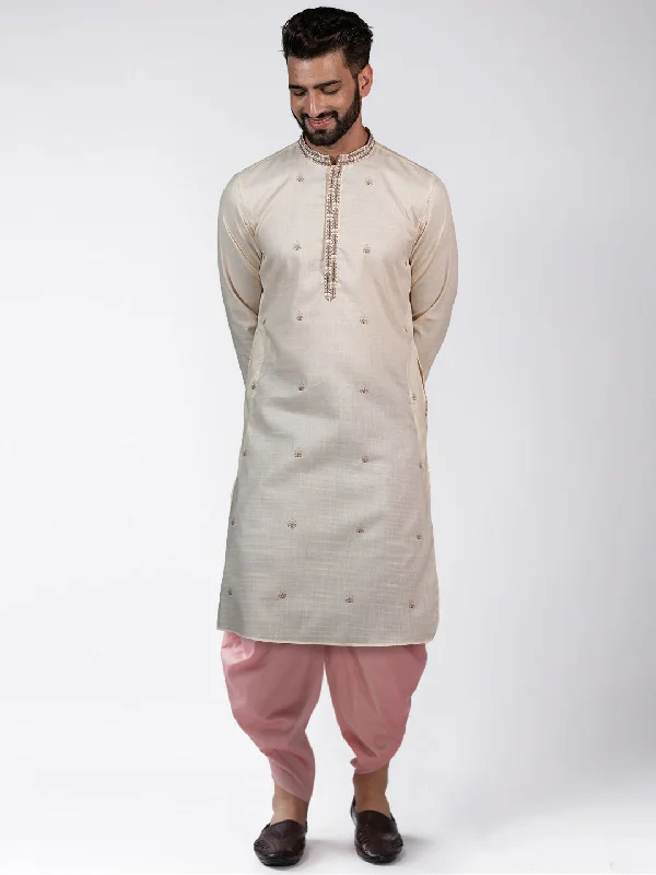 Men's White Kurta Dhoti Pants Set