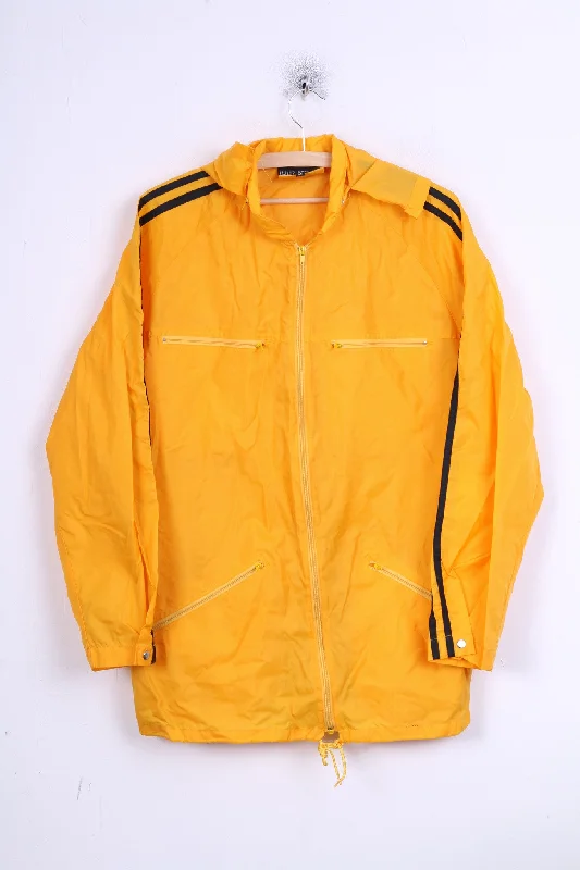 Mens M Jacket Yellow Sport Waterproof Hood Nylon Rain Jacket